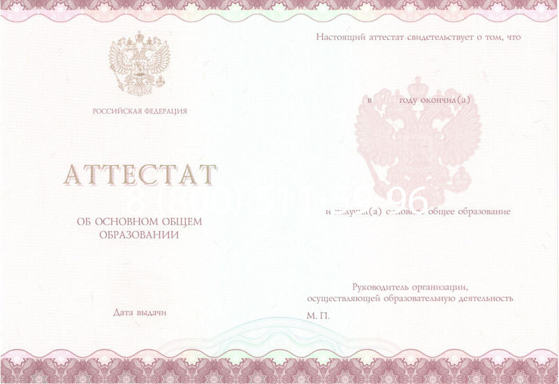 Купить Аттестат за 9 класс 2014-2024 года в Кызыле